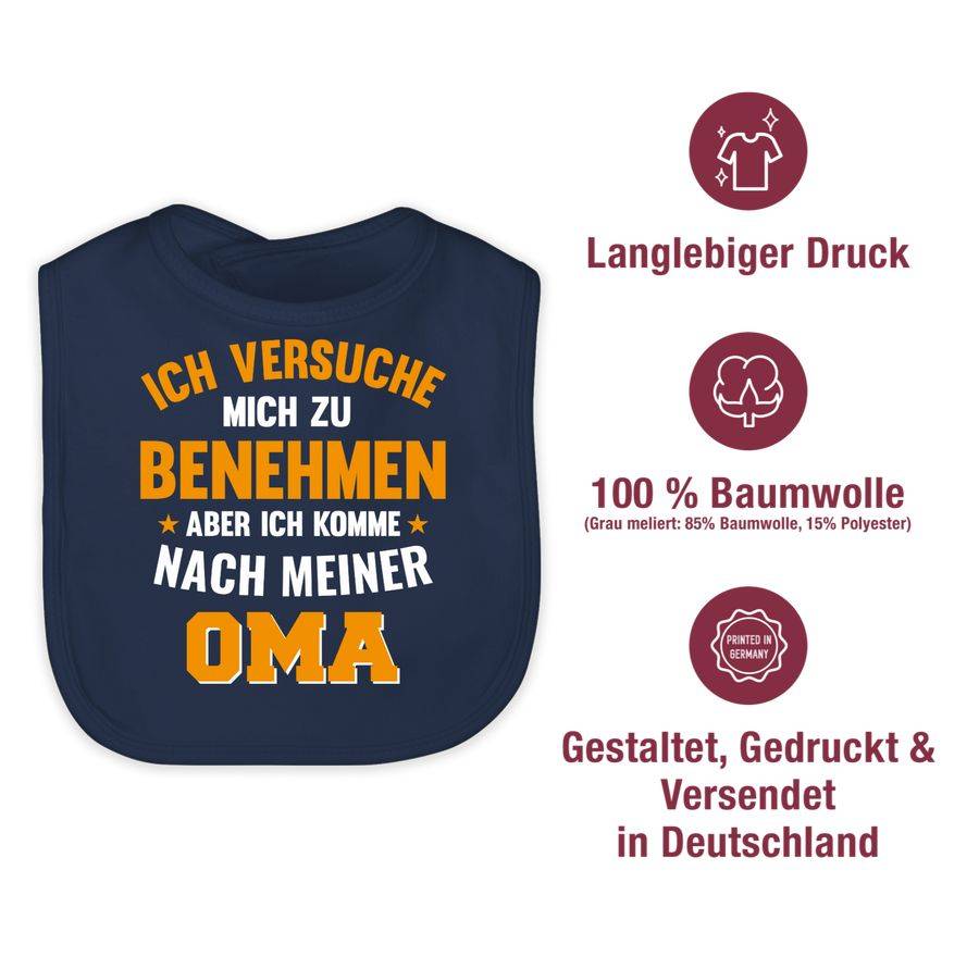 Shirtracer Ich Versuche Mich Zu Benehmen Aber Ich Komme Nach Meiner Oma Orange: T-Shirt Tur Shirtracer