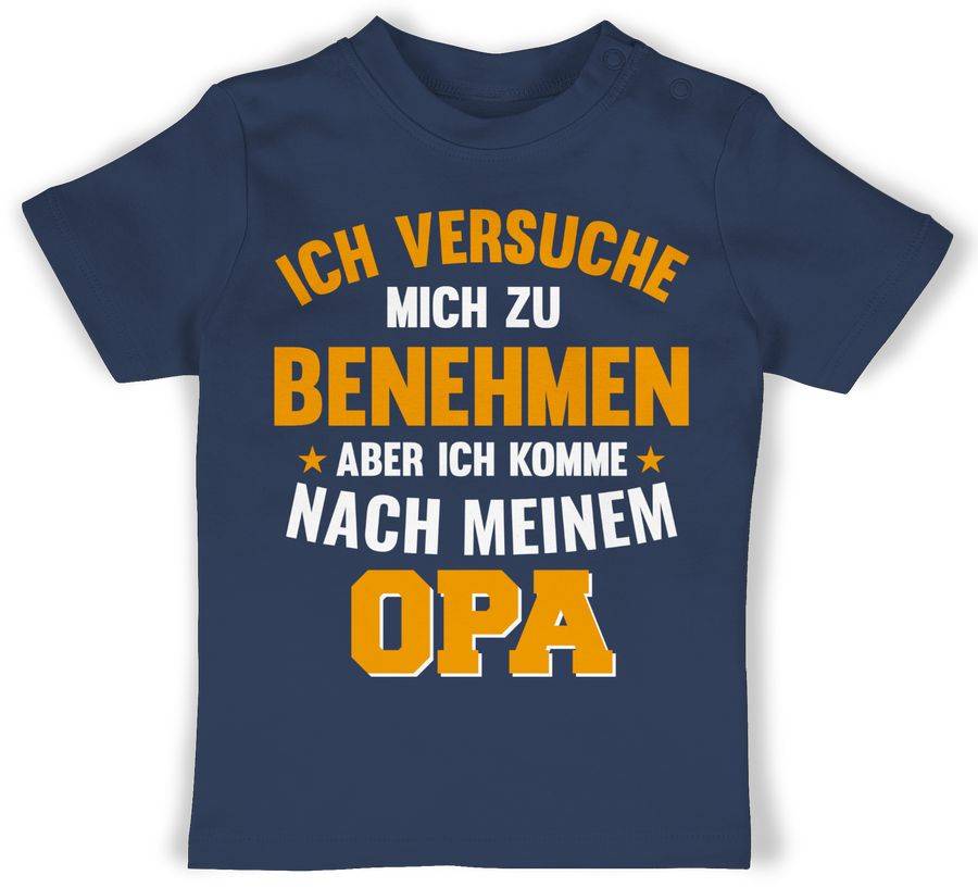 Shirtracer Ich versuche mich zu benehmen aber ich komme nach meinem Opa orange: T-Shirt Gym Shirtracer
