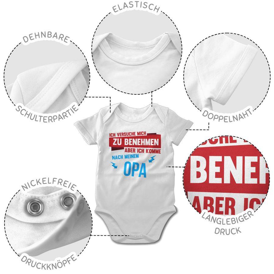 Shirtracer Ich Versuche Mich Zu Benehmen Aber Ich Komme Nach Meinem Opa: T-Shirt Turnbeutel Shirtracer