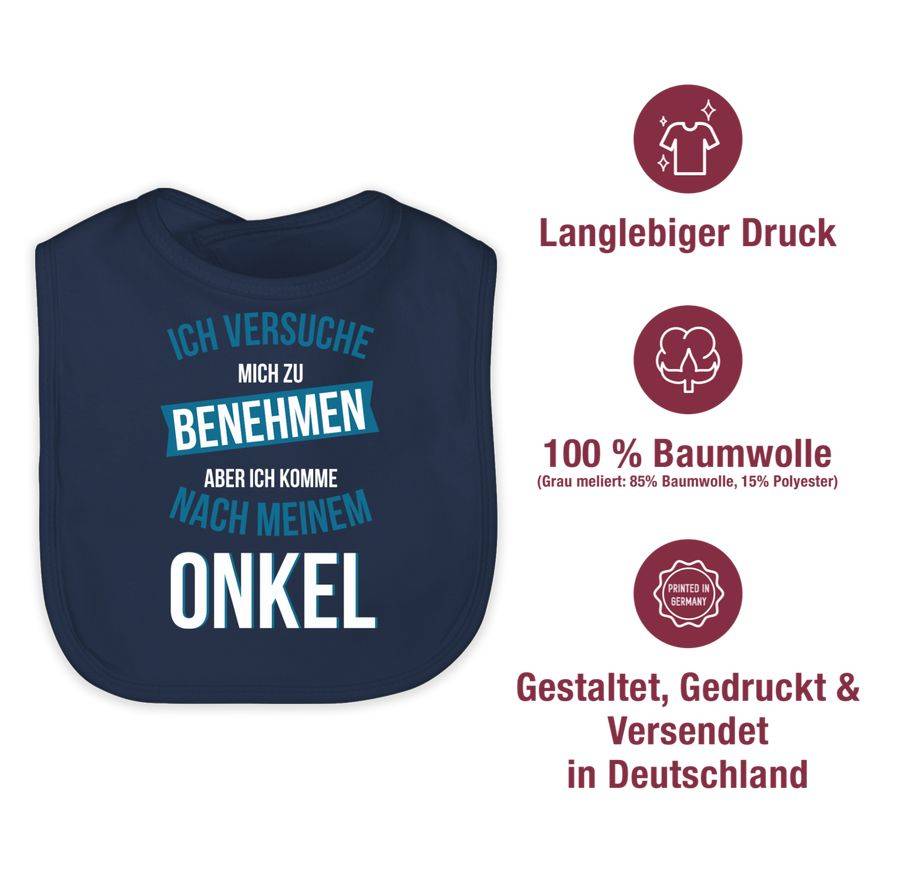 Shirtracer Ich Versuche Mich Zu Benehmen Aber Ich Komme Nach Meinem Onkel: T-Shirt Turnbeut Shirtracer