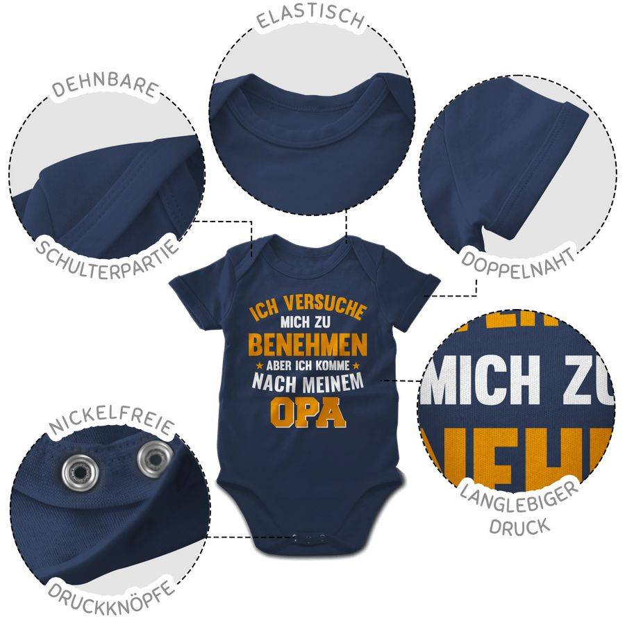 Shirtracer Ich Versuche Mich Zu Benehmen Aber Ich Komme Nach Meinem Opa Orange: T-Shirt Gym Shirtracer