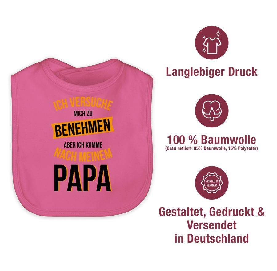 Shirtracer Ich Versuche Mich Zu Benehmen Aber Ich Komme Nach Meinem Papa - Schwarz/orange: Shirtracer