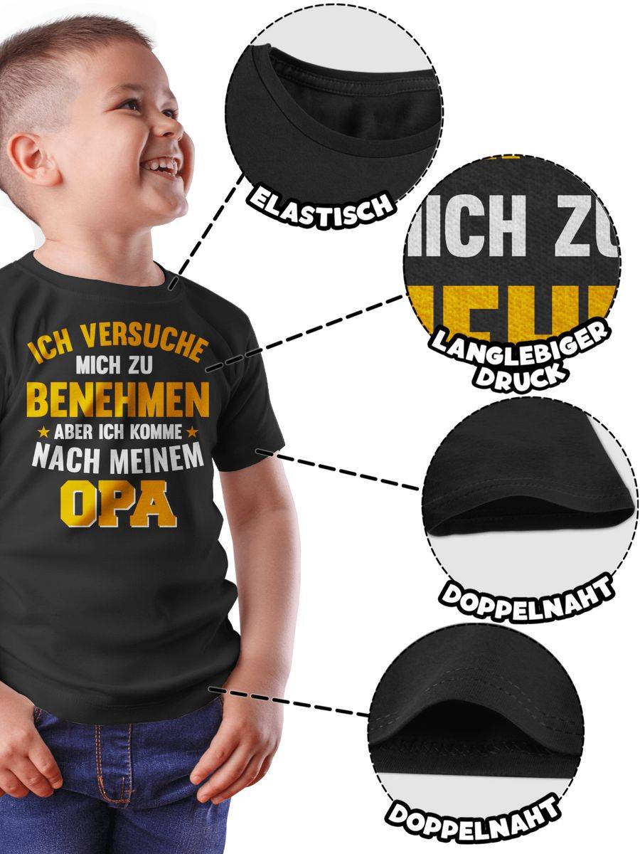 Shirtracer Ich Versuche Mich Zu Benehmen Aber Ich Komme Nach Meinem Opa Orange: T-Shirt Gym Shirtracer