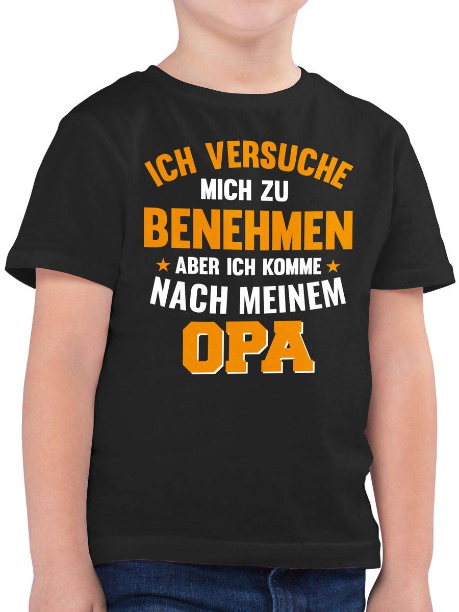 Shirtracer Ich versuche mich zu benehmen aber ich komme nach meinem Opa orange: T-Shirt Gym Shirtracer