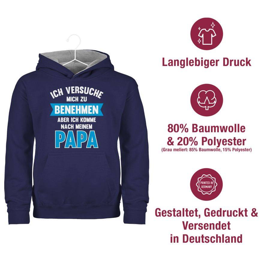 Shirtracer Ich Versuche Mich Zu Benehmen Aber Ich Komme Nach Meinem Papa: Tshirt Rucksack Shirtracer