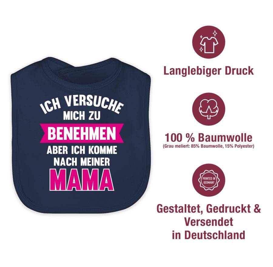 Shirtracer Ich Versuche Mich Zu Benehmen Aber Ich Komme Nach Meiner Mama: Tshirt Rucksack Shirtracer