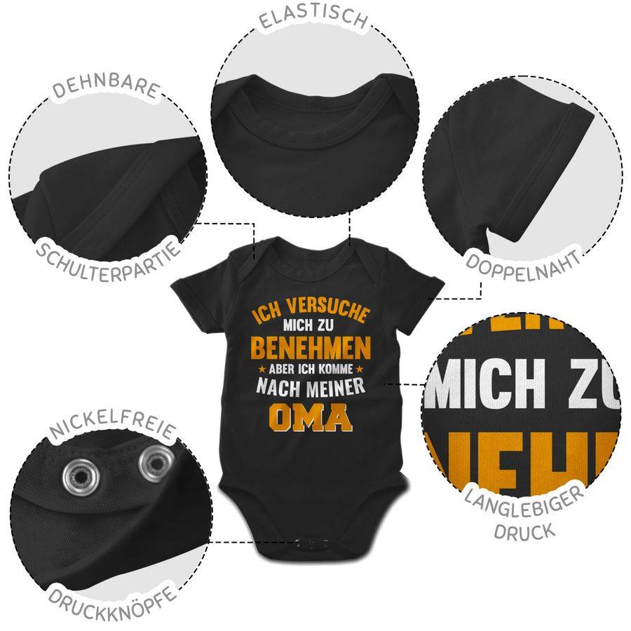 Shirtracer Ich Versuche Mich Zu Benehmen Aber Ich Komme Nach Meiner Oma Orange: T-Shirt Tur Shirtracer