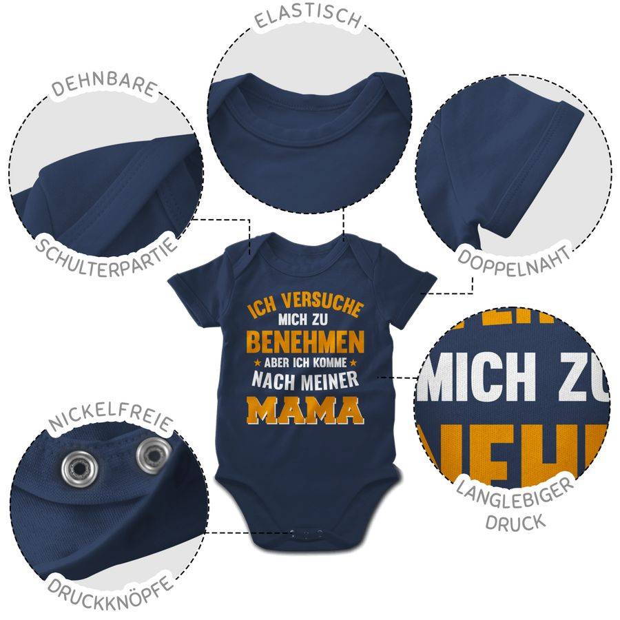 Shirtracer Ich Versuche Mich Zu Benehmen Aber Ich Komme Nach Meiner Mama Orange: Tshirt Ruc Shirtracer