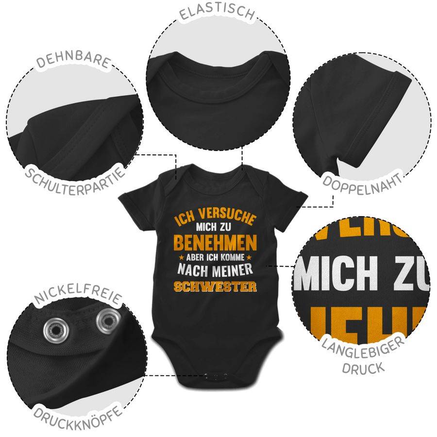 Shirtracer Ich Versuche Mich Zu Benehmen Aber Ich Komme Nach Meiner Schwester Orange Shir Shirtracer