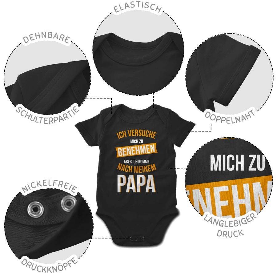 Shirtracer Ich Versuche Mich Zu Benehmen Papa Orange: T-Shirt Rucksack Shirtracer