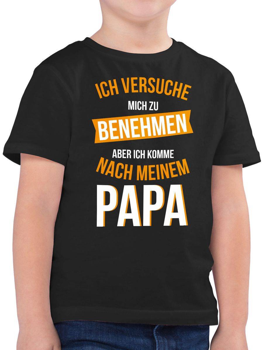 Shirtracer Ich versuche mich zu benehmen Papa orange: T-Shirt Rucksack Shirtracer