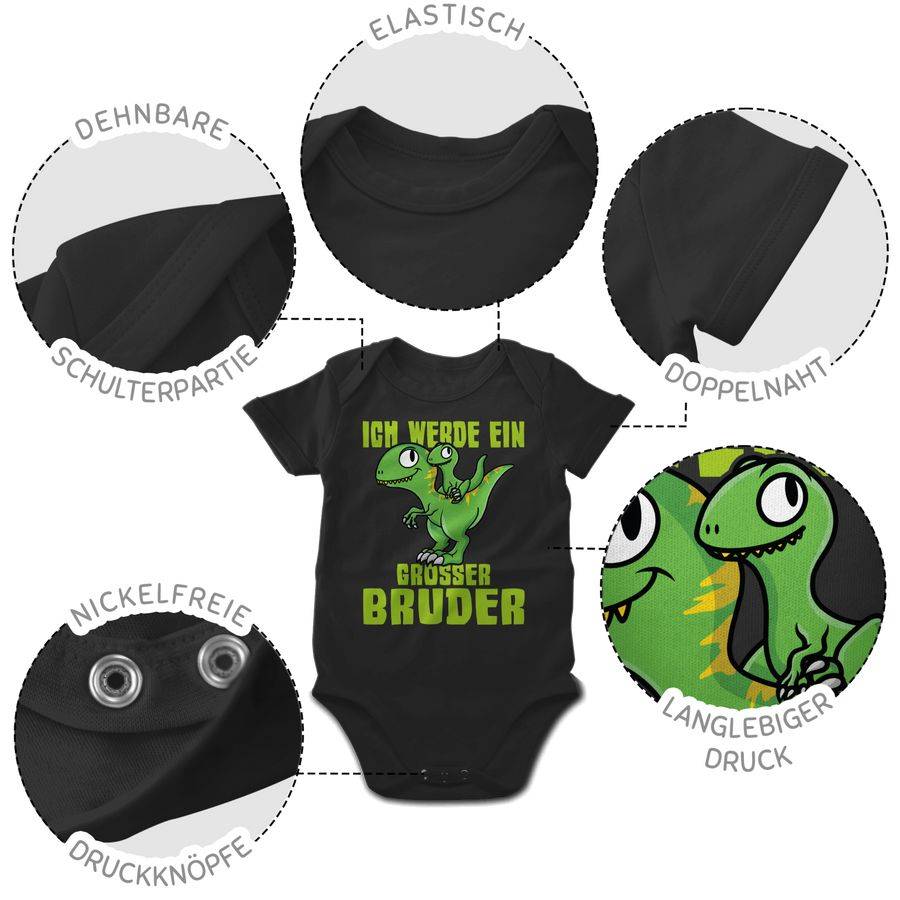 Shirtracer Ich Werde Ein Großer Bruder Mit Dinos Grün: Tshirt Rucksack Shirtracer