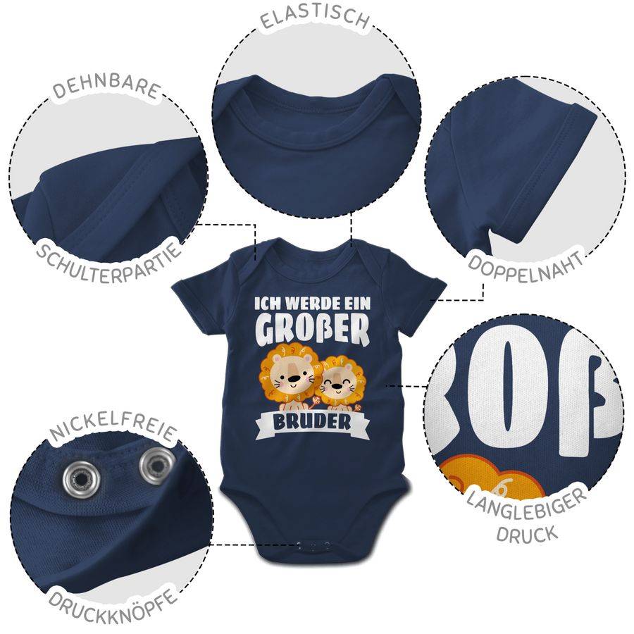 Shirtracer Ich Werde Ein Großer Bruder Mit Löwen - Weiß: Tshirt Turnbeutel Shirtracer