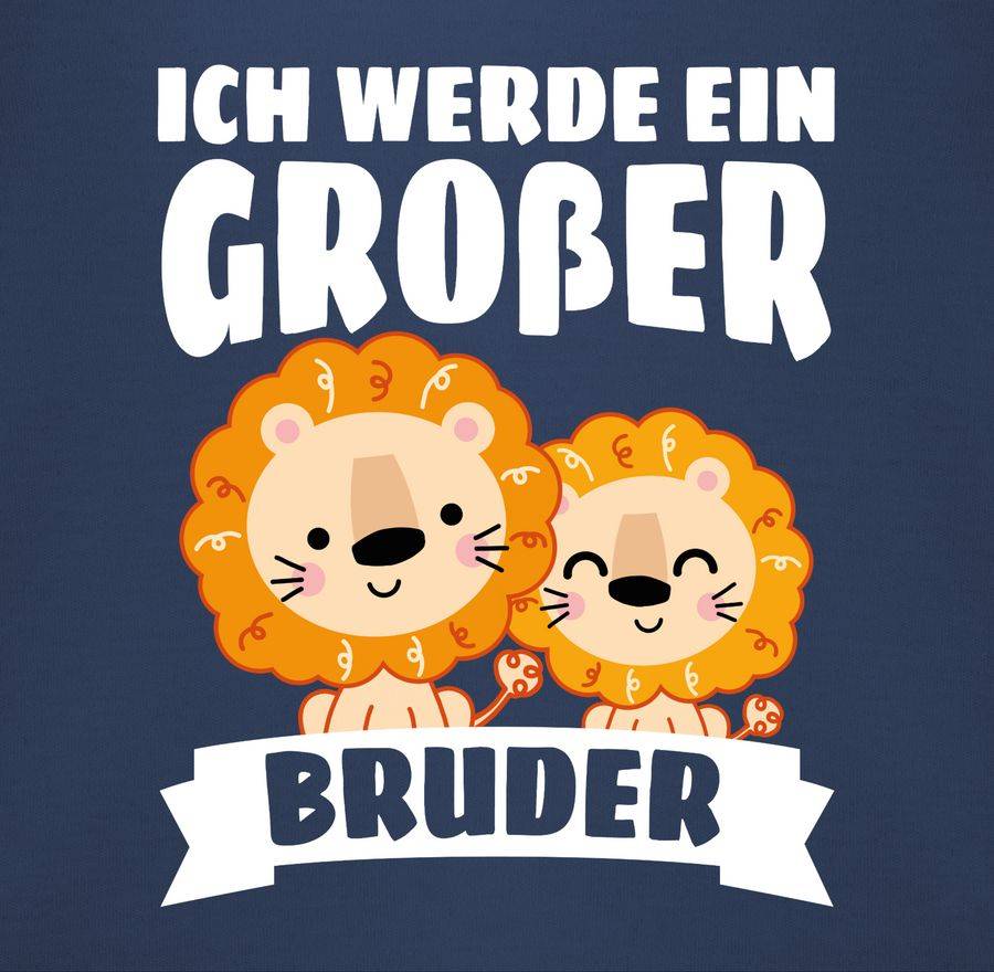 Shirtracer Ich Werde Ein Großer Bruder Mit Löwen - Weiß: Tshirt Turnbeutel Shirtracer