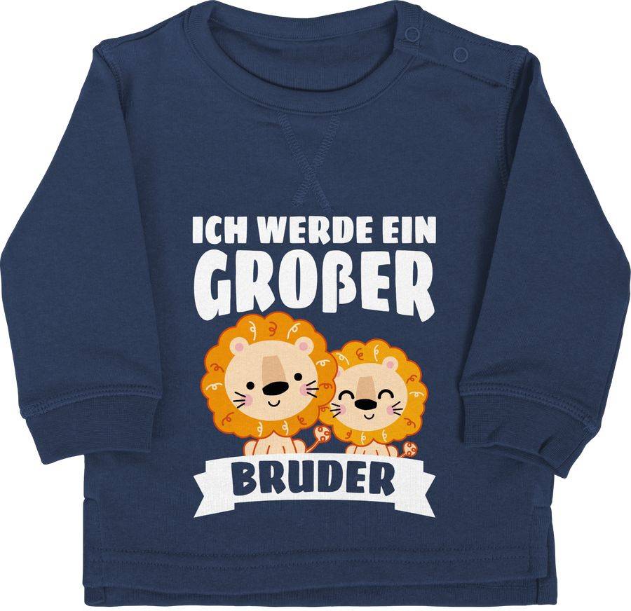 Shirtracer Ich werde ein großer Bruder mit Löwen - weiß: Tshirt Turnbeutel Shirtracer