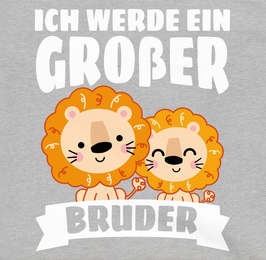 Shirtracer Ich Werde Ein Großer Bruder Mit Löwen - Weiß: Tshirt Turnbeutel Shirtracer