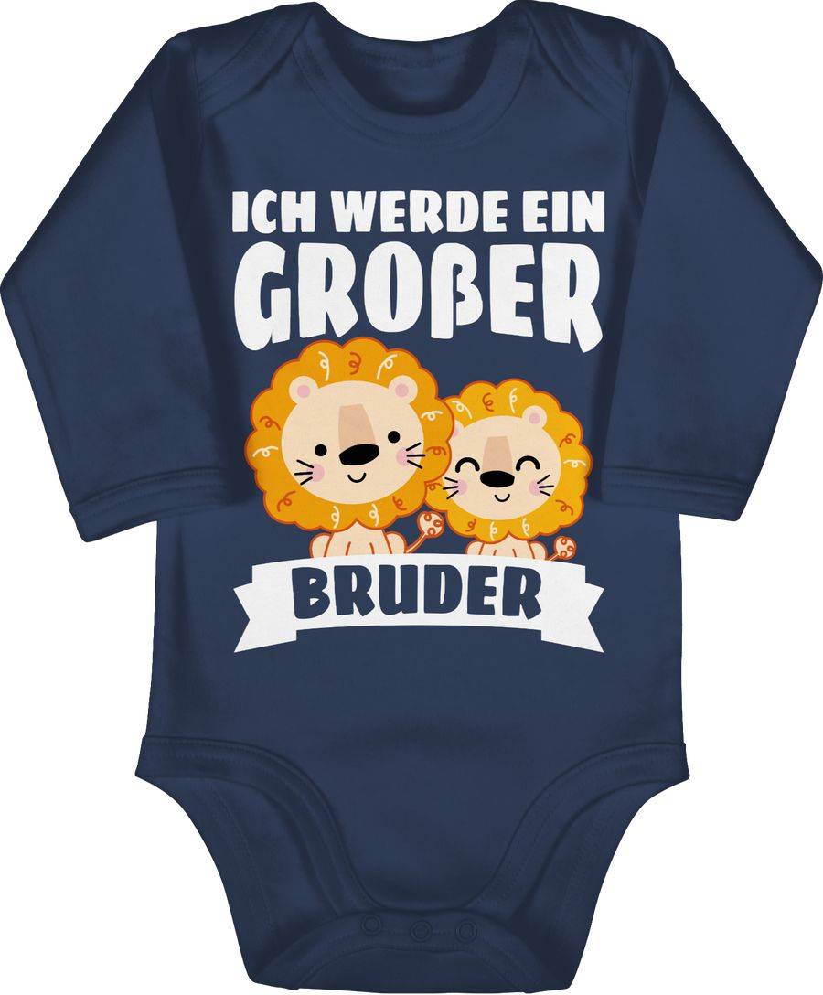 Shirtracer Ich werde ein großer Bruder mit Löwen - weiß: Tshirt Turnbeutel Shirtracer