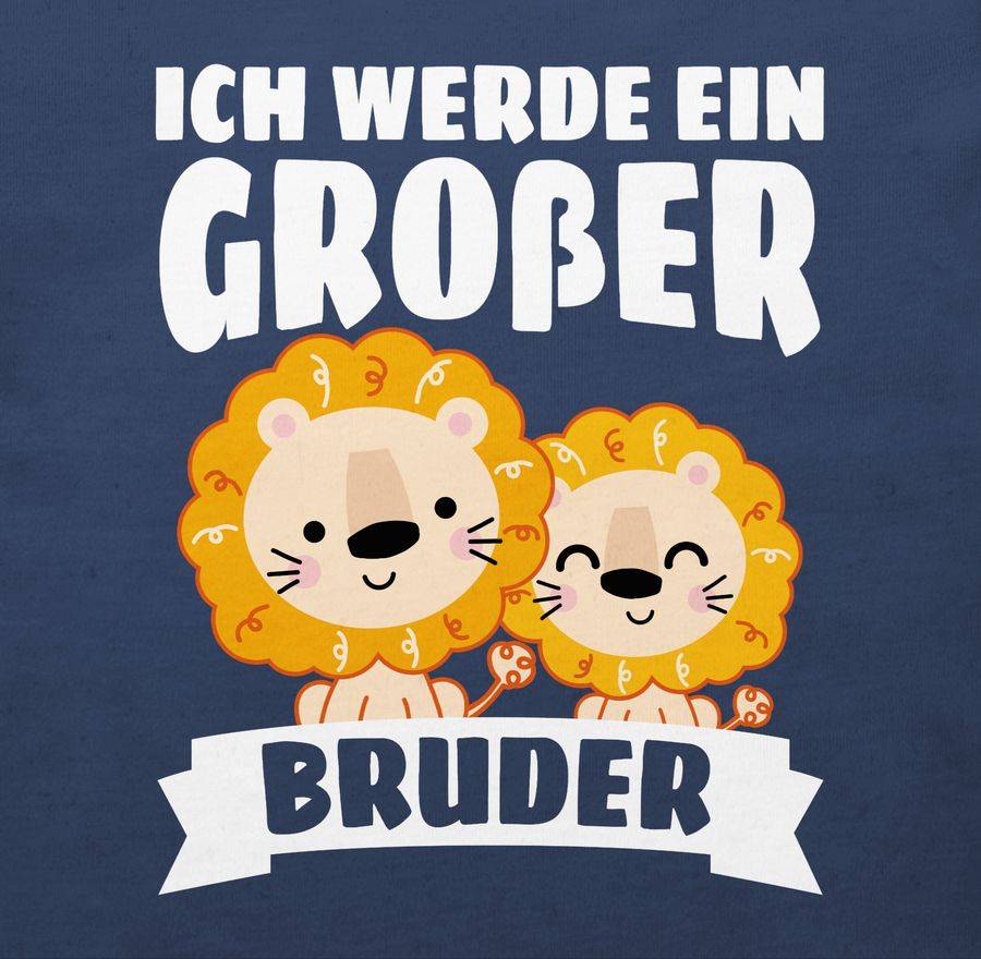 Shirtracer Ich Werde Ein Großer Bruder Mit Löwen - Weiß: Tshirt Turnbeutel Shirtracer