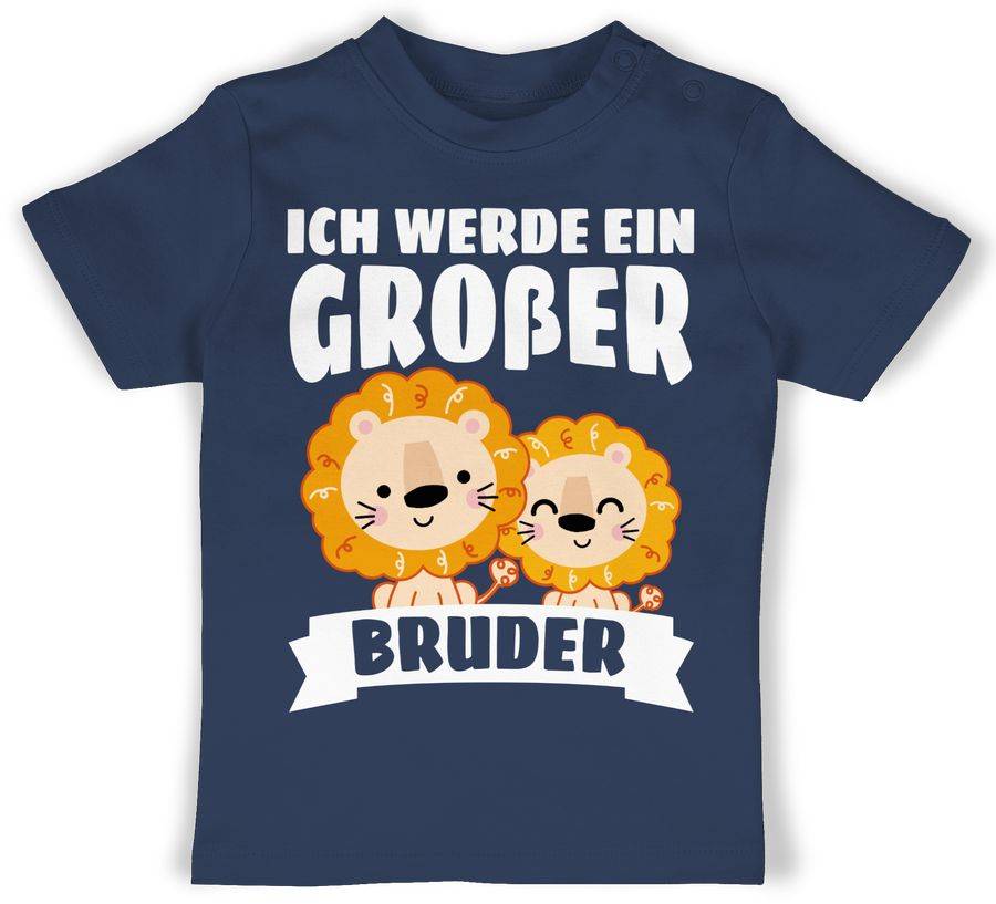 Shirtracer Ich werde ein großer Bruder mit Löwen - weiß: Tshirt Turnbeutel Shirtracer