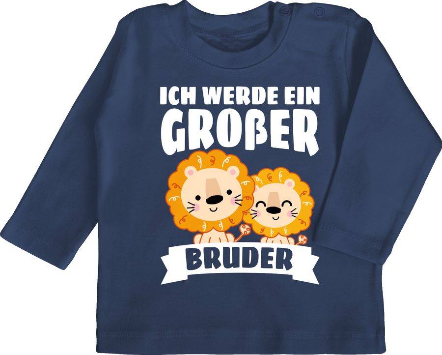 Shirtracer Ich werde ein großer Bruder mit Löwen - weiß: Tshirt Turnbeutel Shirtracer