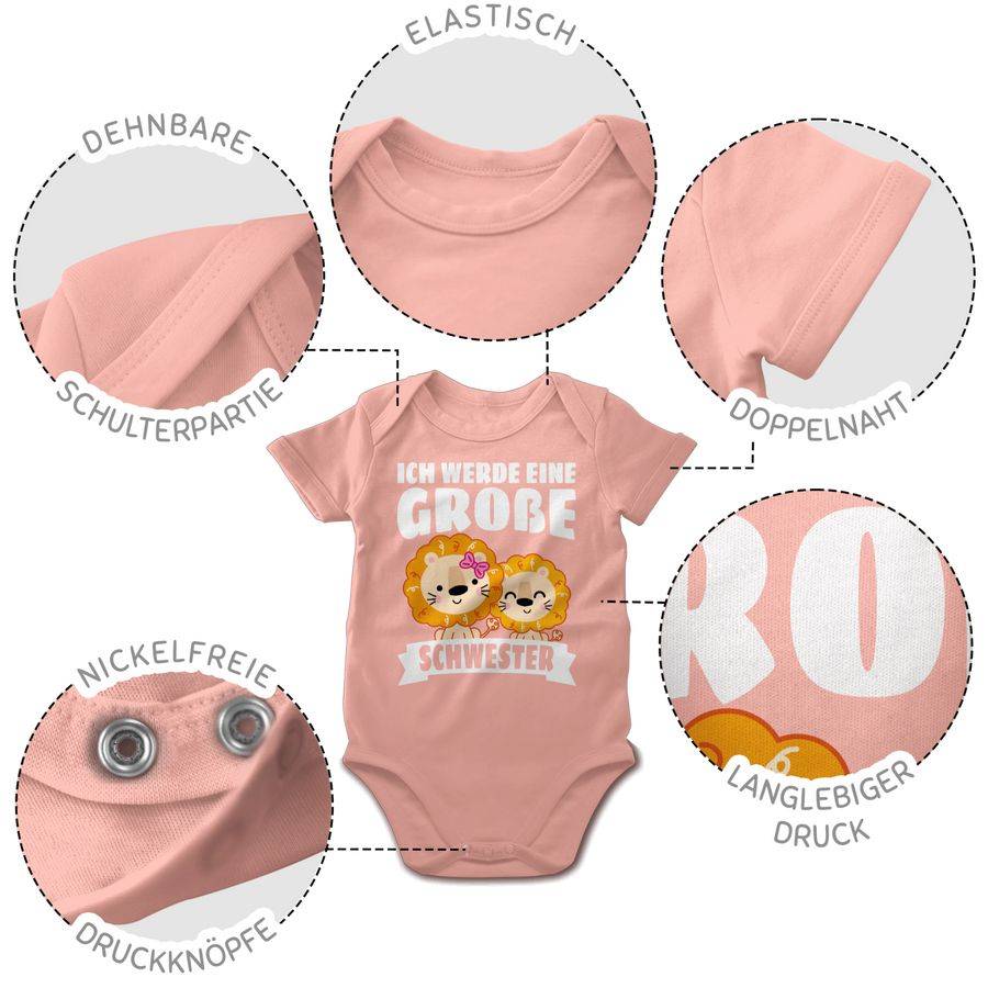 Shirtracer Ich Werde Eine Große Schwester Mit Löwen - Weiß: T-Shirt Rucksack Shirtracer