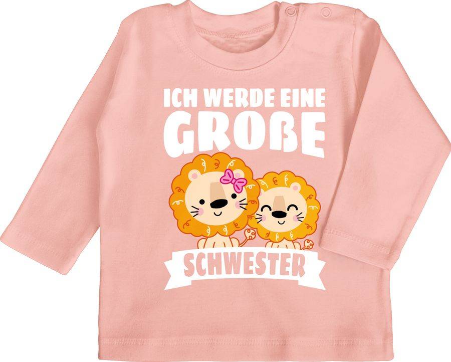 Shirtracer Ich werde eine große Schwester mit Löwen - weiß: T-Shirt Rucksack Shirtracer