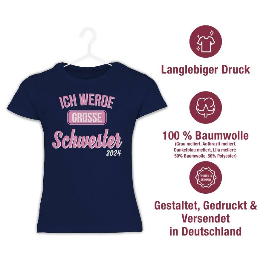 Shirtracer Ich Werde Große Schwester 2024: Tshirt Rucksack Shirtracer