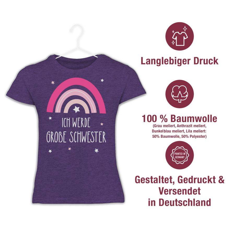 Shirtracer Ich Werde Große Schwester - Regenbogen - Grosse Schwester Shirts & Mehr Shirtracer
