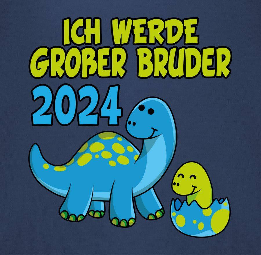 Shirtracer Ich Werde Großer Bruder 2024 Mit Dinos: T-Shirt Turnbeutel Shirtracer
