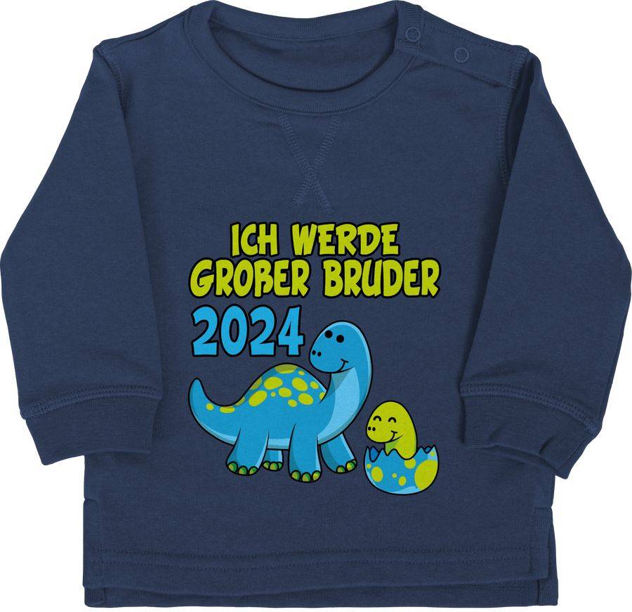 Shirtracer Ich werde großer Bruder 2024 mit Dinos: T-Shirt Turnbeutel Shirtracer