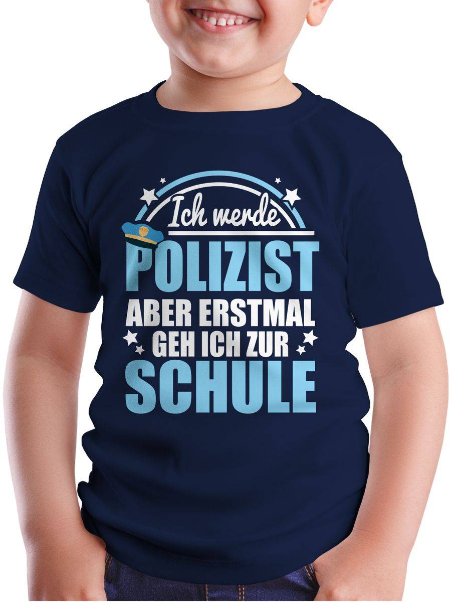Shirtracer Ich Werde Polizist Schulbeginn - Weiß/hellblau Shirts & Mehr Shirtracer