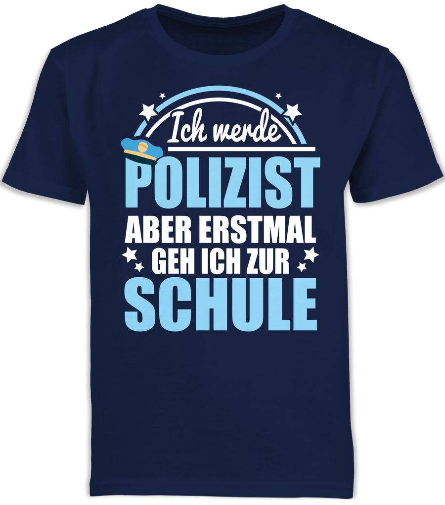 Shirtracer Ich werde Polizist Schulbeginn - weiß/hellblau Shirts & Mehr Shirtracer