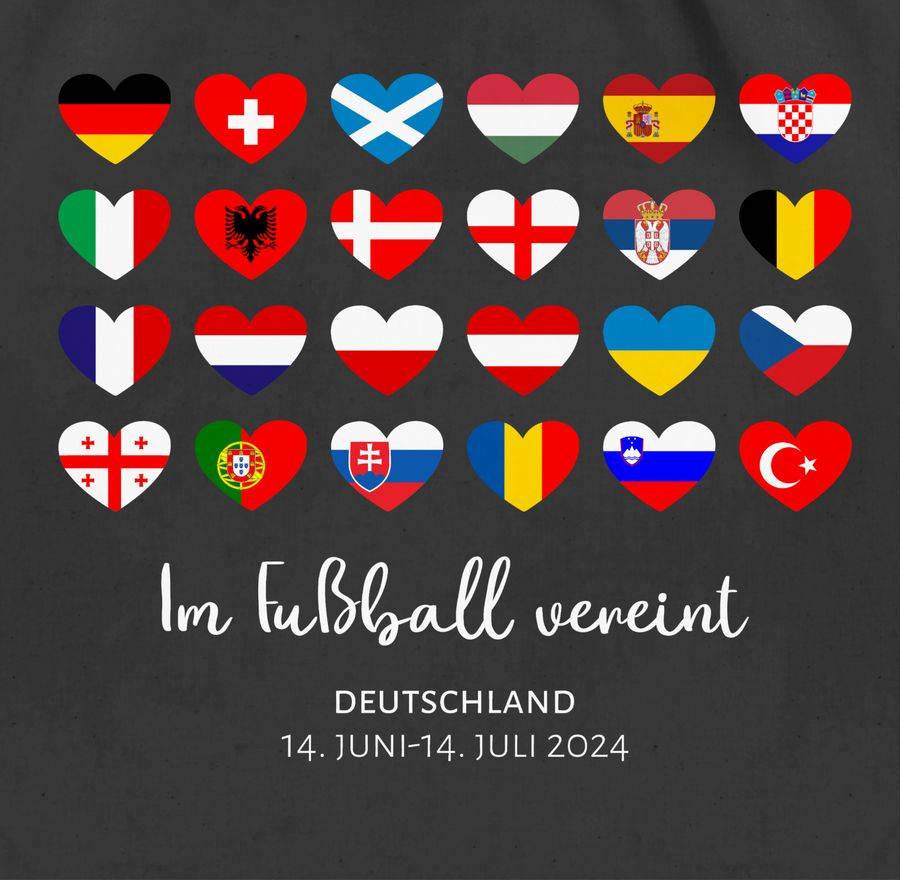 Shirtracer Im Fußball Vereint - Deutschland EM 2024 Länder |: T-Shirt Gym Bag Shirtracer