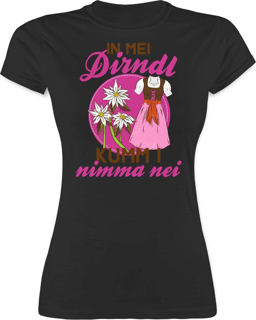 Shirtracer In mei Dirndl kumm I nimma nei - braun fuchsia Shirts & Mehr Shirtracer