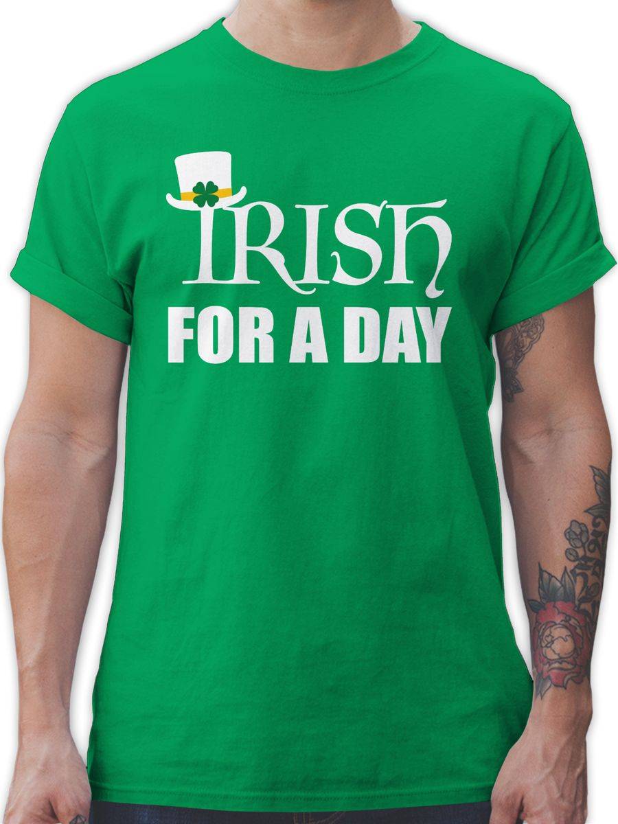 Shirtracer Irish for a day Schriftzug - weiß: Tshirt Rucksack Shirtracer