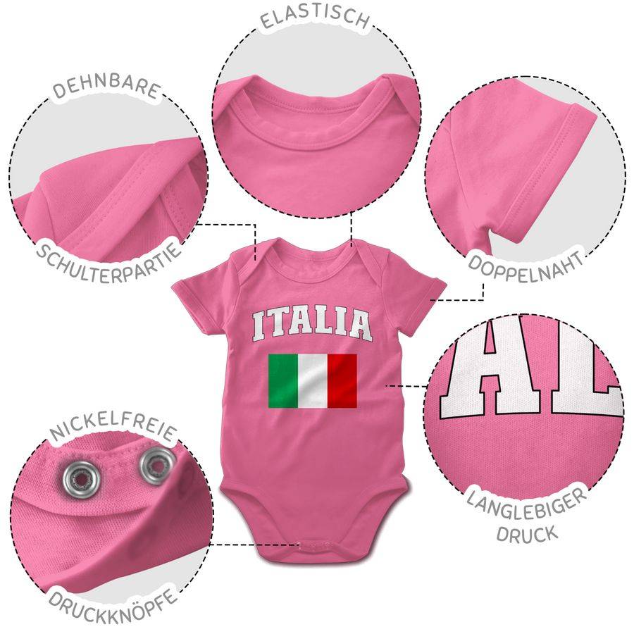 Shirtracer Italia Schriftzug Mit Flagge Italien Italy Shirtracer