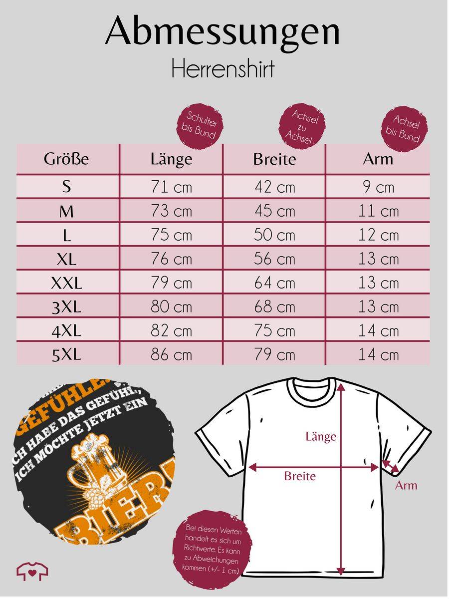 Shirtracer Ja Ich Habe Auch Gefühle - Bier: Tshirt Turnbeutel Shirtracer