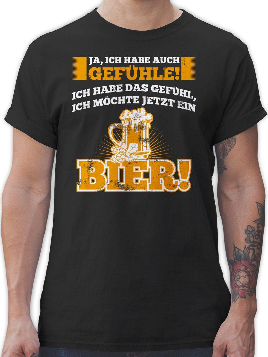 Shirtracer Ja ich habe auch Gefühle - Bier: Tshirt Turnbeutel Shirtracer