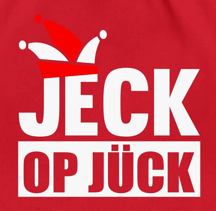 Shirtracer JECK Op Jück Rot-Weiß: T-Shirt Gym Bag Shirtracer