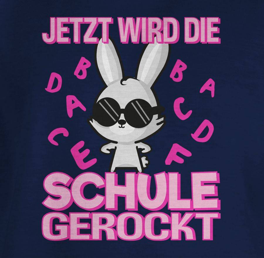 Shirtracer Jetzt Wird Die Schule Gerockt Hase Sonnenbrille Fuchsia: T-Shirt Turnbeutel Shirtracer