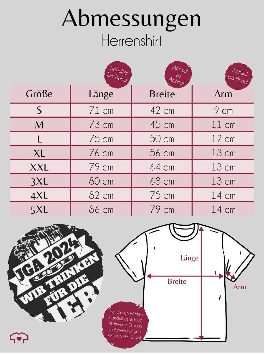 Shirtracer JGA 2024 - Wir Trinken Für Die Liebe Shirts & Mehr Shirtracer