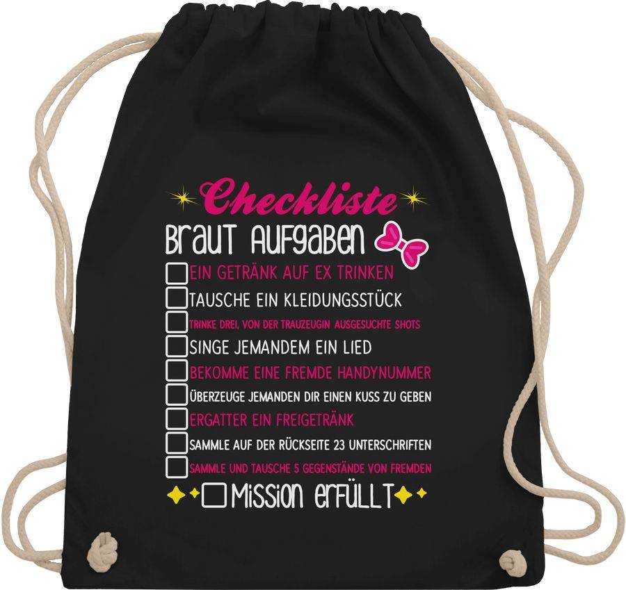 Shirtracer JGA Braut Aufgaben Checkliste Shirts & Mehr Shirtracer