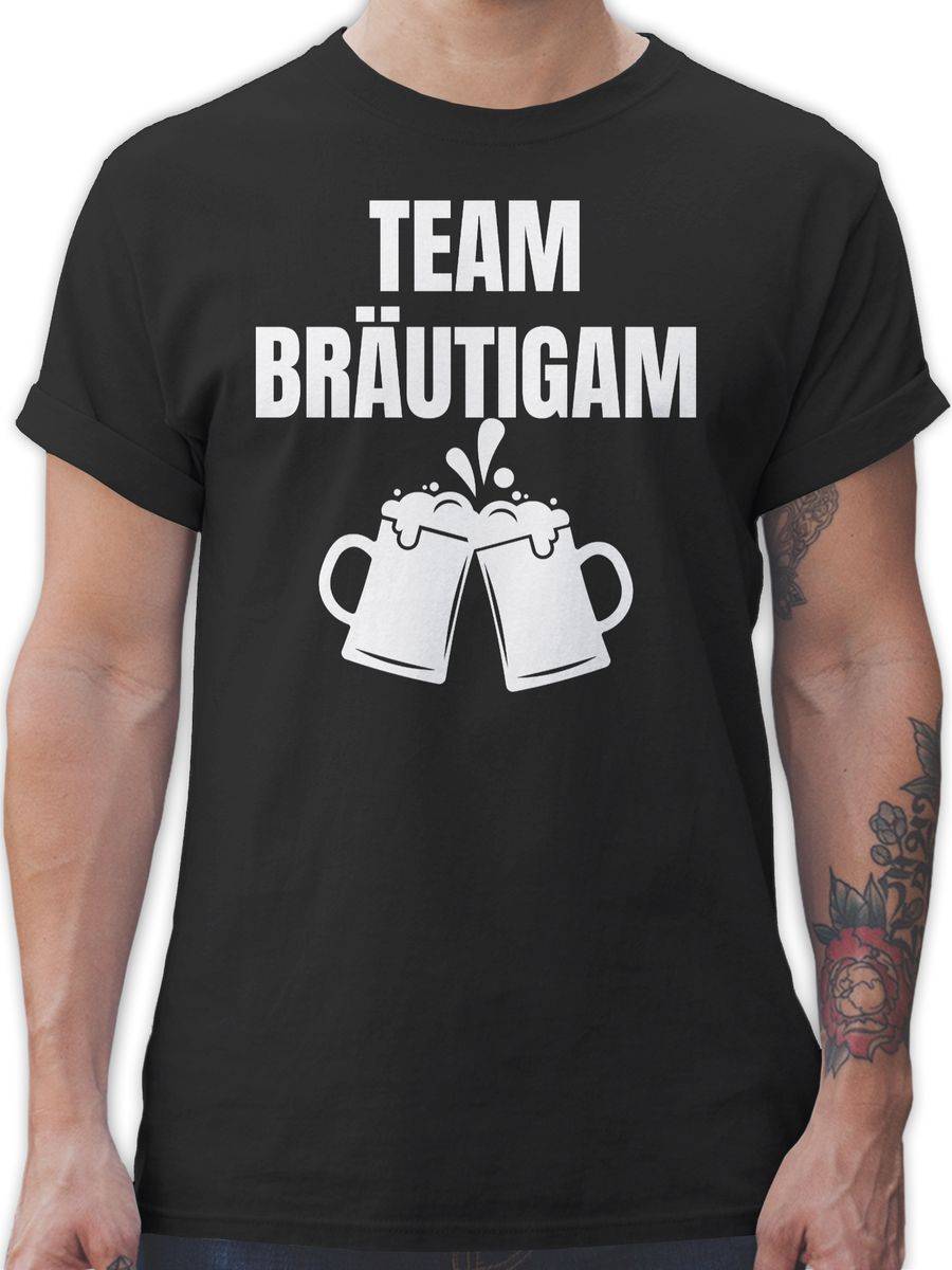 Shirtracer JGA Team Bräutigam weiß: T-Shirt Gym Bag Shirtracer