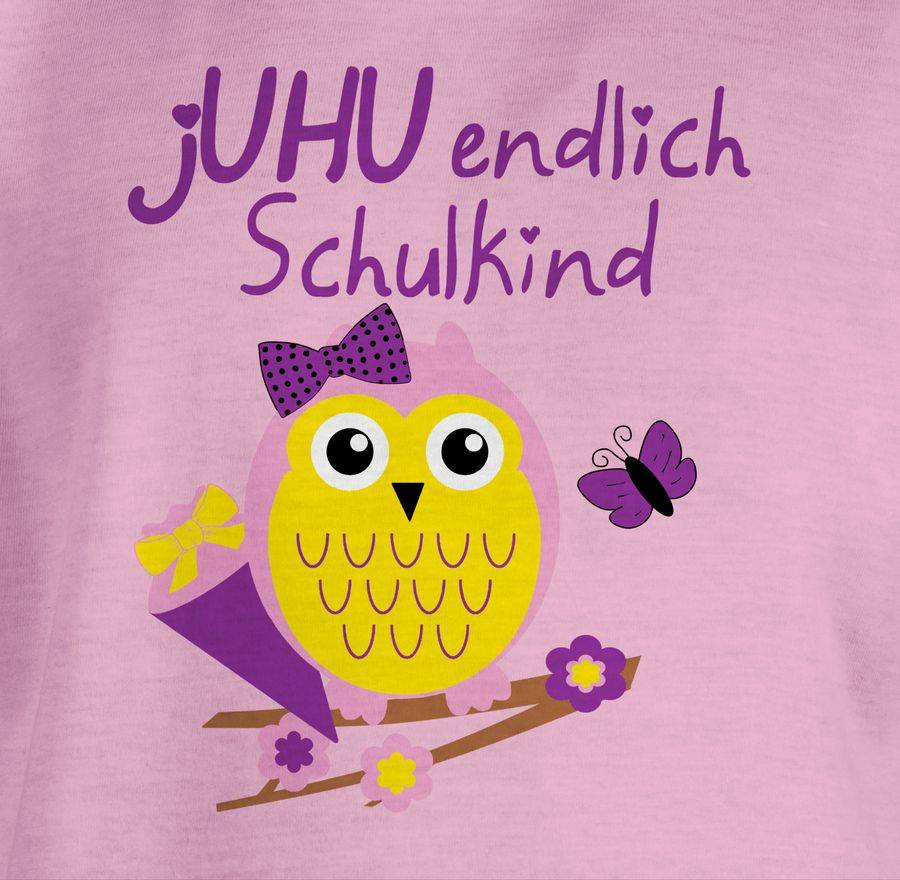 Shirtracer JUHU Endlich Schulkind Eule Schultüte: T-Shirt Gym Bag Shirtracer