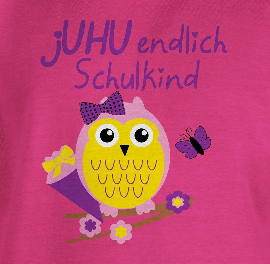 Shirtracer JUHU Endlich Schulkind Eule Schultüte: T-Shirt Gym Bag Shirtracer