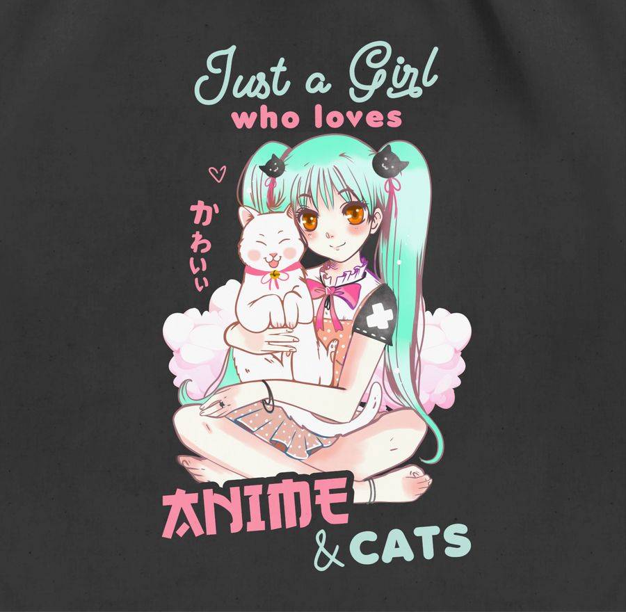 Shirtracer Just A Girl Who Loves Anime & Cats Shirts & Mehr Shirtracer