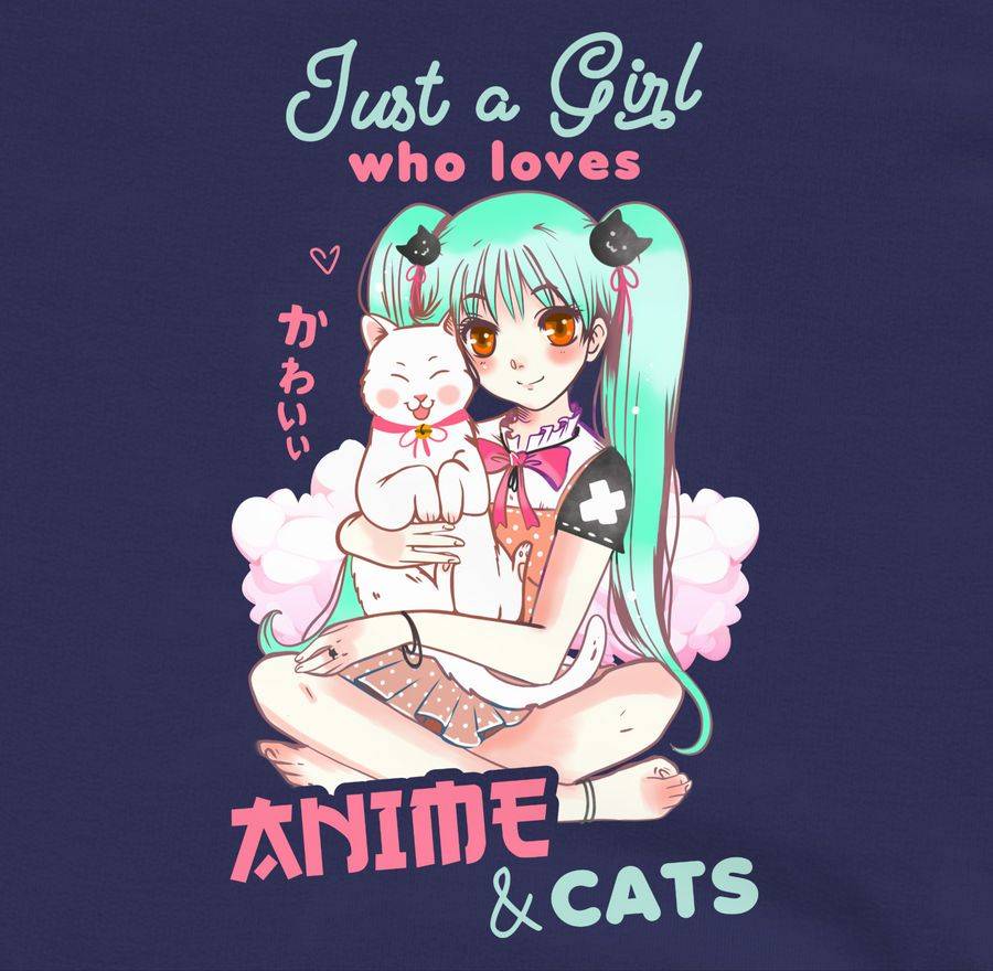 Shirtracer Just A Girl Who Loves Anime & Cats Shirts & Mehr Shirtracer