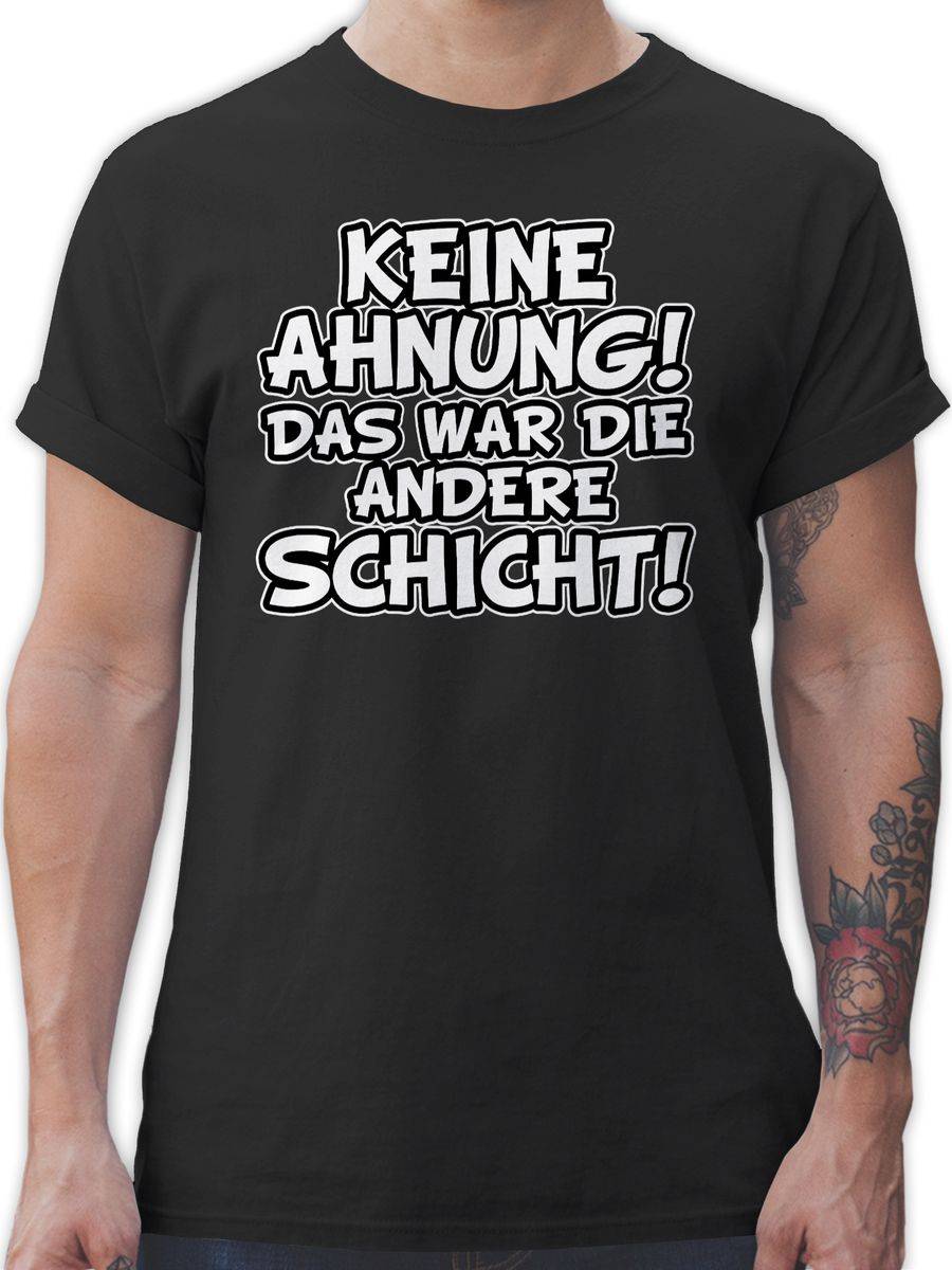 Shirtracer Keine Ahnung das war die andere Schicht Comic: Tshirt Turnbeutel Shirtracer