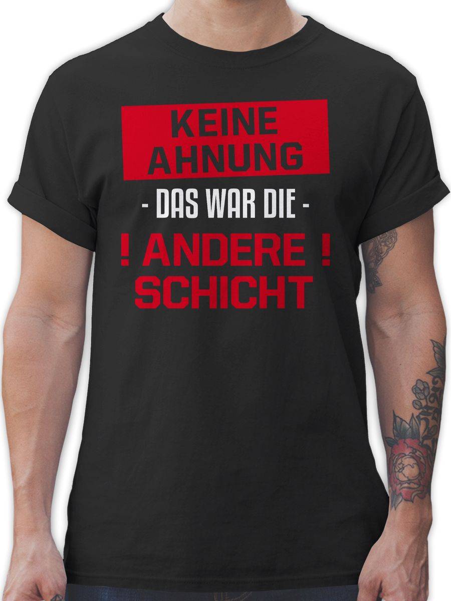 Shirtracer Keine Ahnung das war die andere Schicht rot: Tshirt Gym Bag Shirtracer