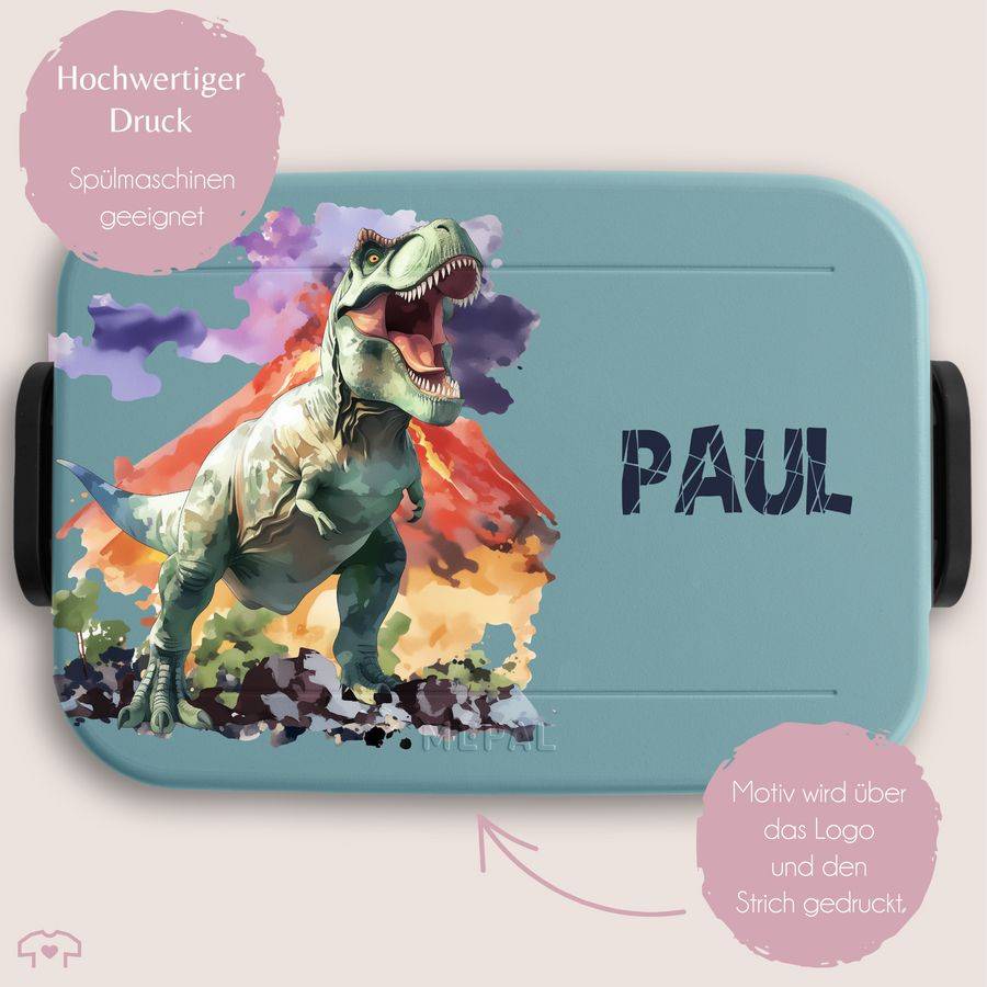 Shirtracer Kinder Brotdose Mit Dino-Motiv T-Rex Einschulungsgeschenk Dinosaurier Lunchbox Für Jungen Ideal Für Kindergarten Und Kinderkrippe Shirtracer